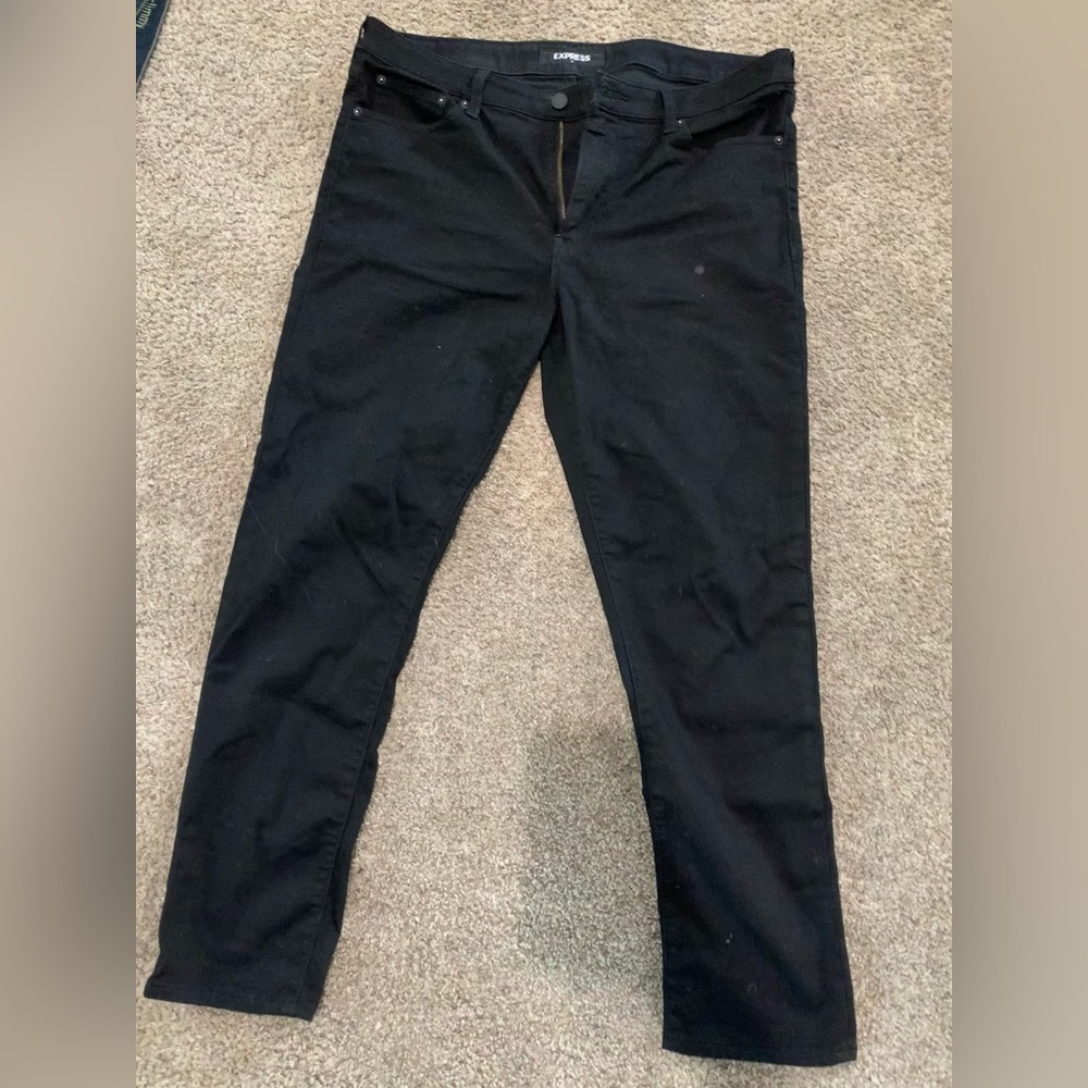 Express size 36 slim black mens denim jeans